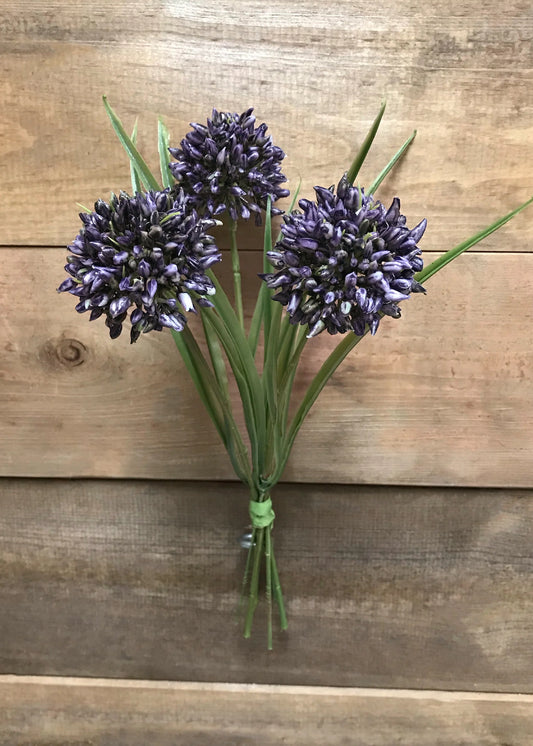 Purple Allium Grass Bundle with 3 Stems