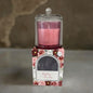 PINK ROSE GLASS CANDLE WITH BELL